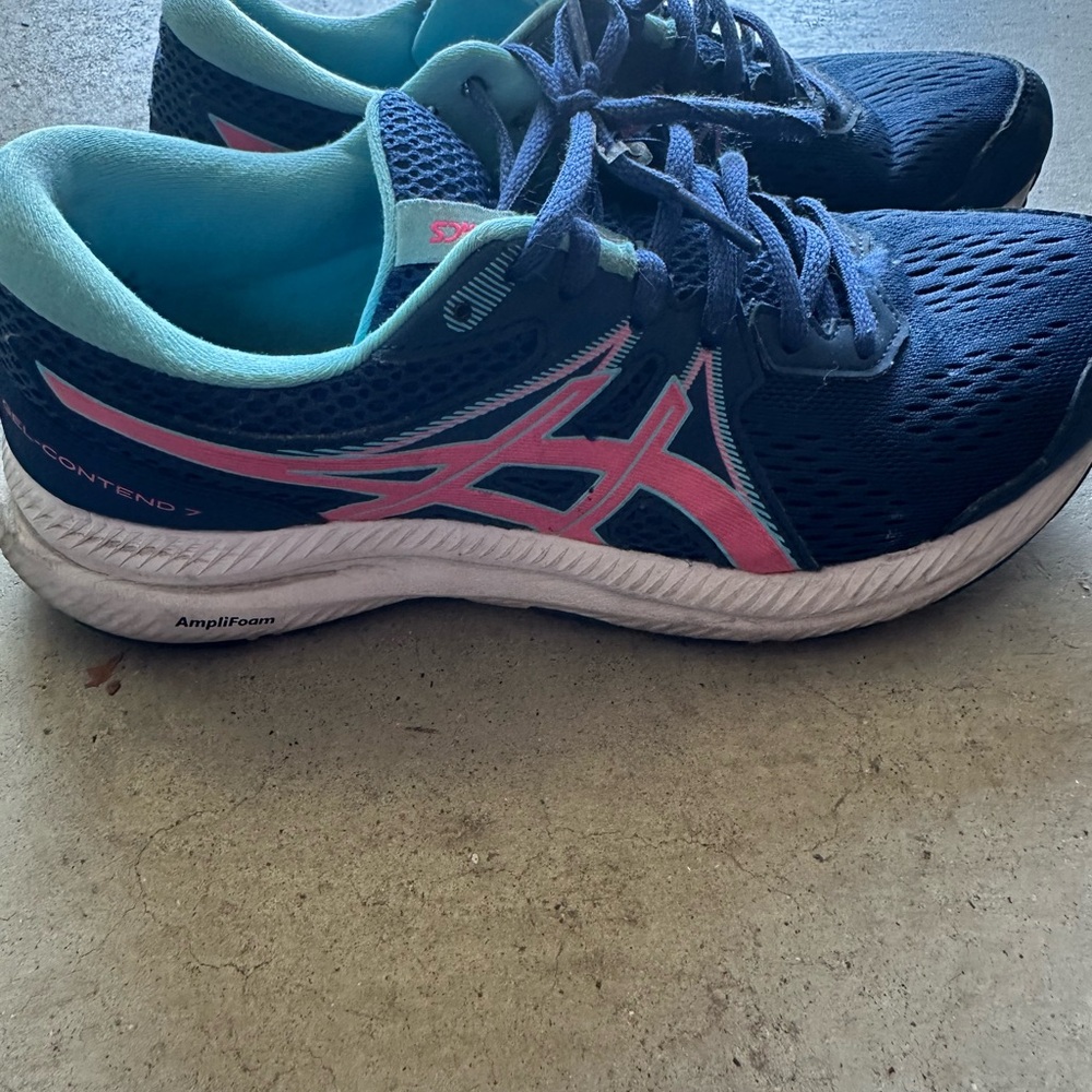 ASICS Women's Navy and Pink Running Shoes